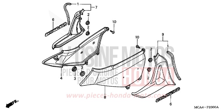 COUVERCLE LATERAL de Gold Wing BILLET SILVER METALLIC (NHA27B) de 2005